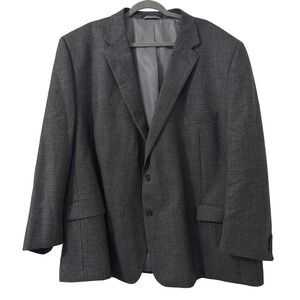 Francesco Fende Tailored for Al Weiss Wool Blazer 58R‎ Charcoal Grey Houndstooth